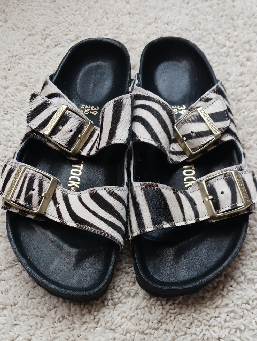 Birkenstock Arizona Exquisite Zebra, Size 39 N, New In Box - Picture 1 of 5